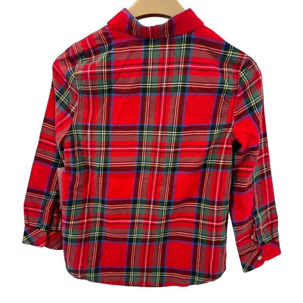 Ivy City Co Boys John Shirt Madeline Holiday Plaid Red Button Down 9/10 NEW